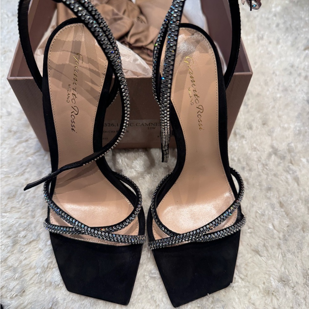 Gianvito Rossi Black Embellished Heels